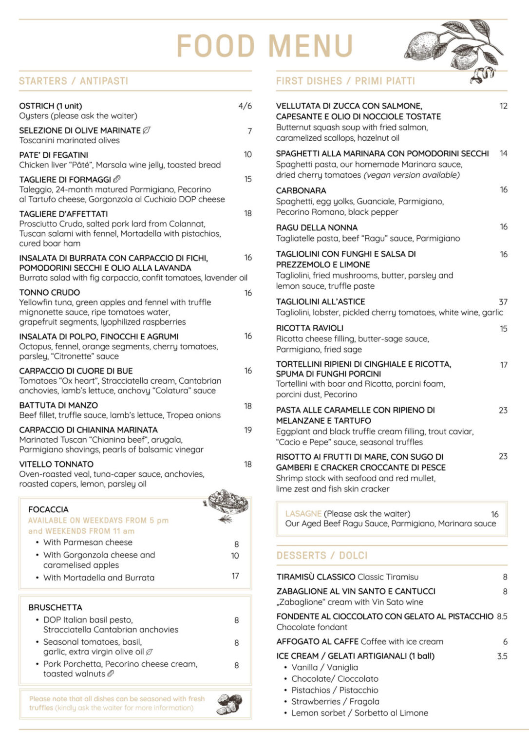 Menu – FIRENZE